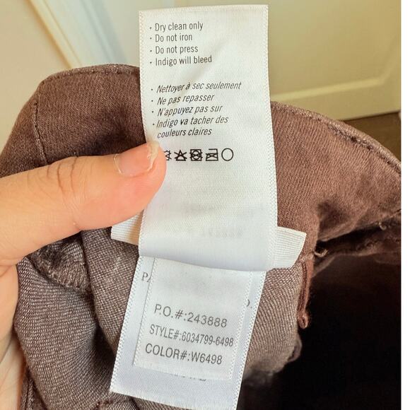 PAIGE Mayslie Transcend Denim Weekender Jogger 27" Chicory Coffee Luxe Coating - Picture 16 of 16